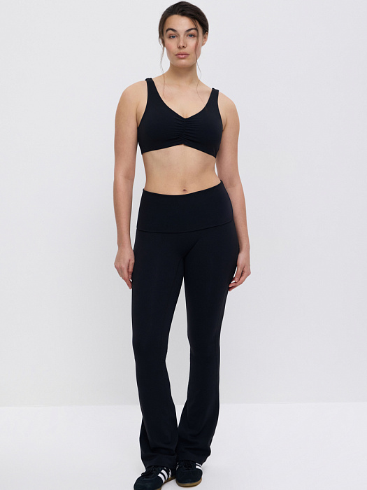 Спортивные брюки клеш с широким поясом MELA